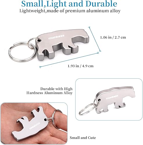 Miniatura 8 de Little Bear - Llavero abridor de botellas, paquete de 2 abridores de cerveza de aluminio, accesorios de viaje al aire libre, color verde