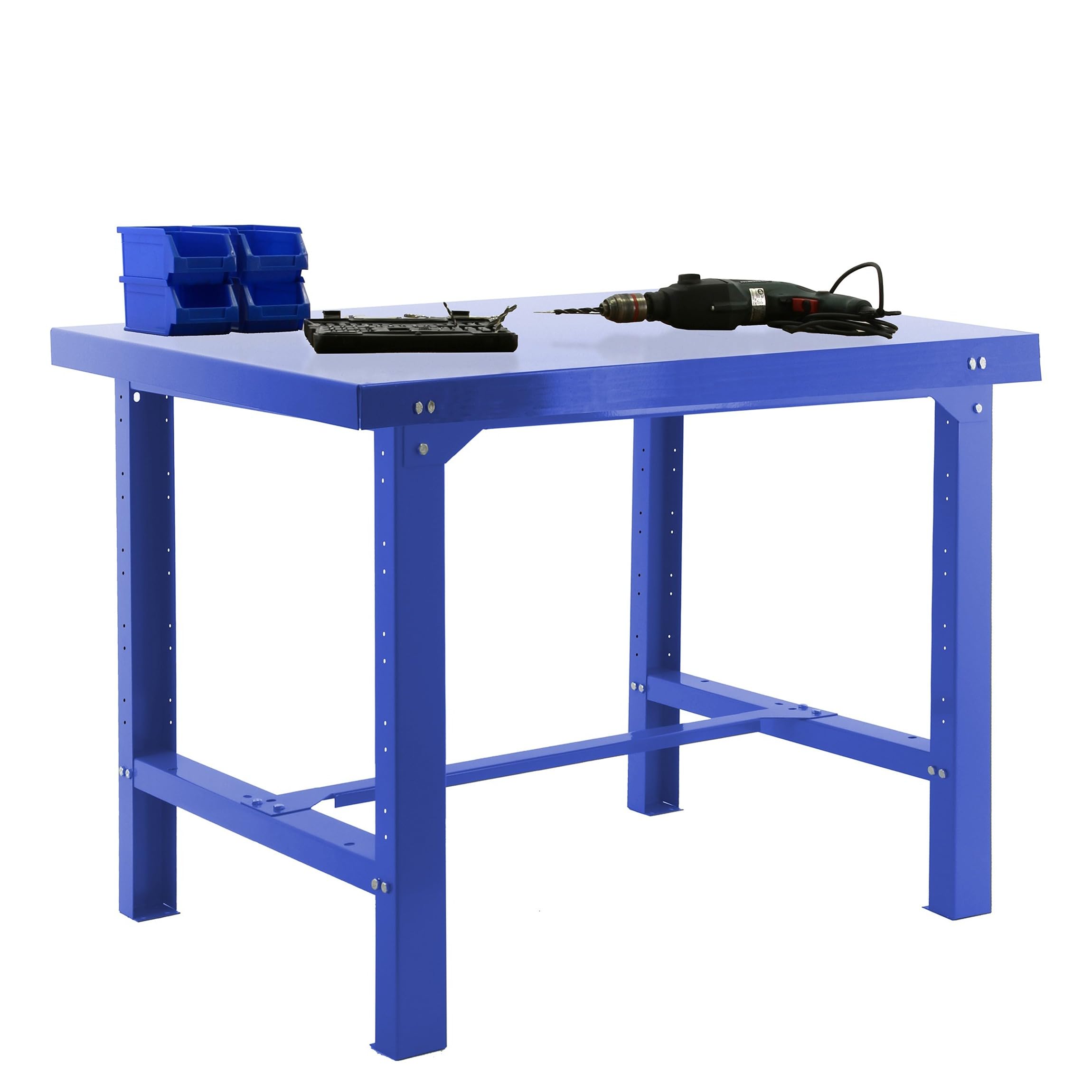 SimonRack Etabli d’Atelier, Capacité de Charge 600 kg, 830x1200x730 mm, Table de Travail Bricolage, Bleu - BT6