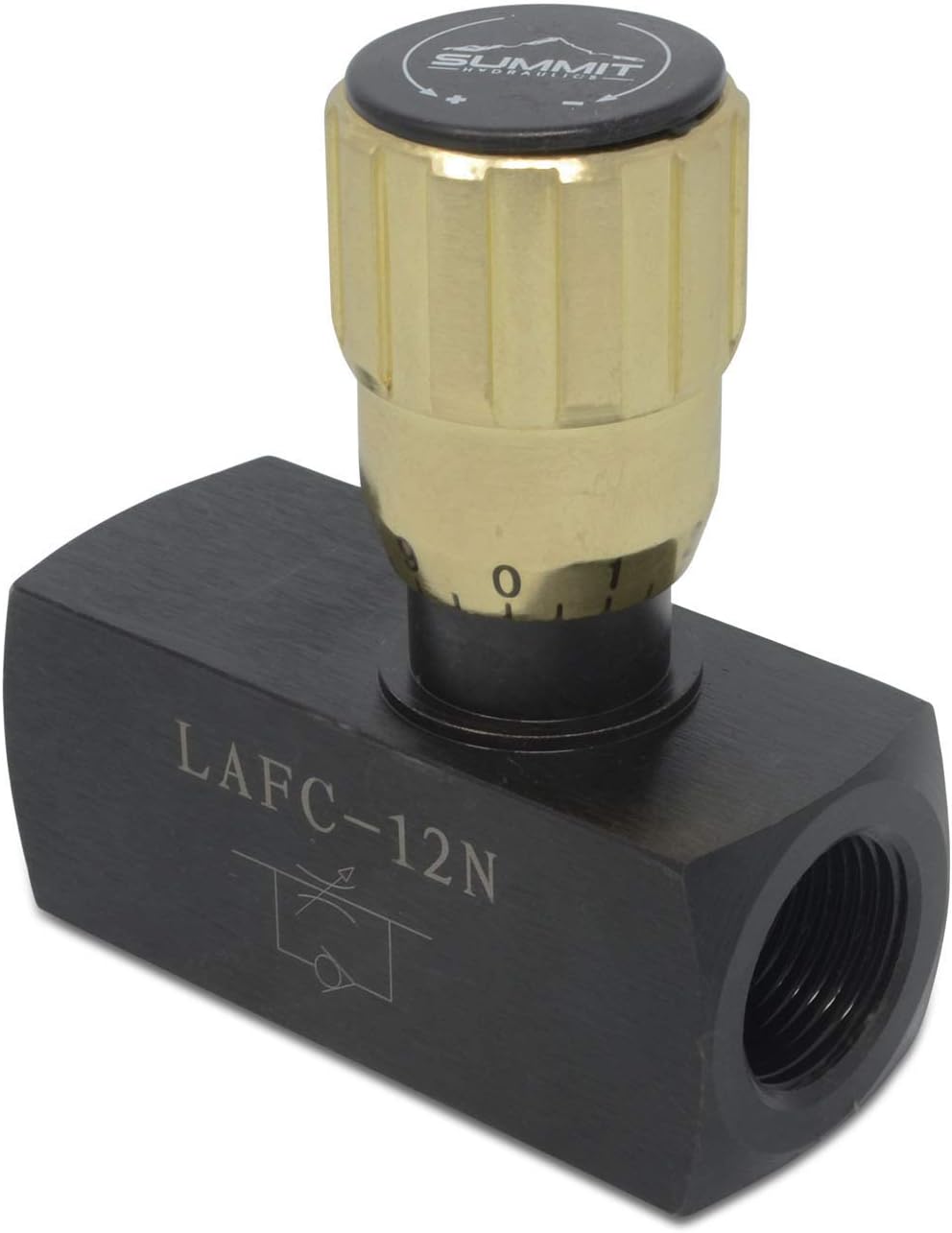 Hydraulic in-Line Adjustable Variable Flow Control Valve w/Free Rev Flow, 3/4" NPT