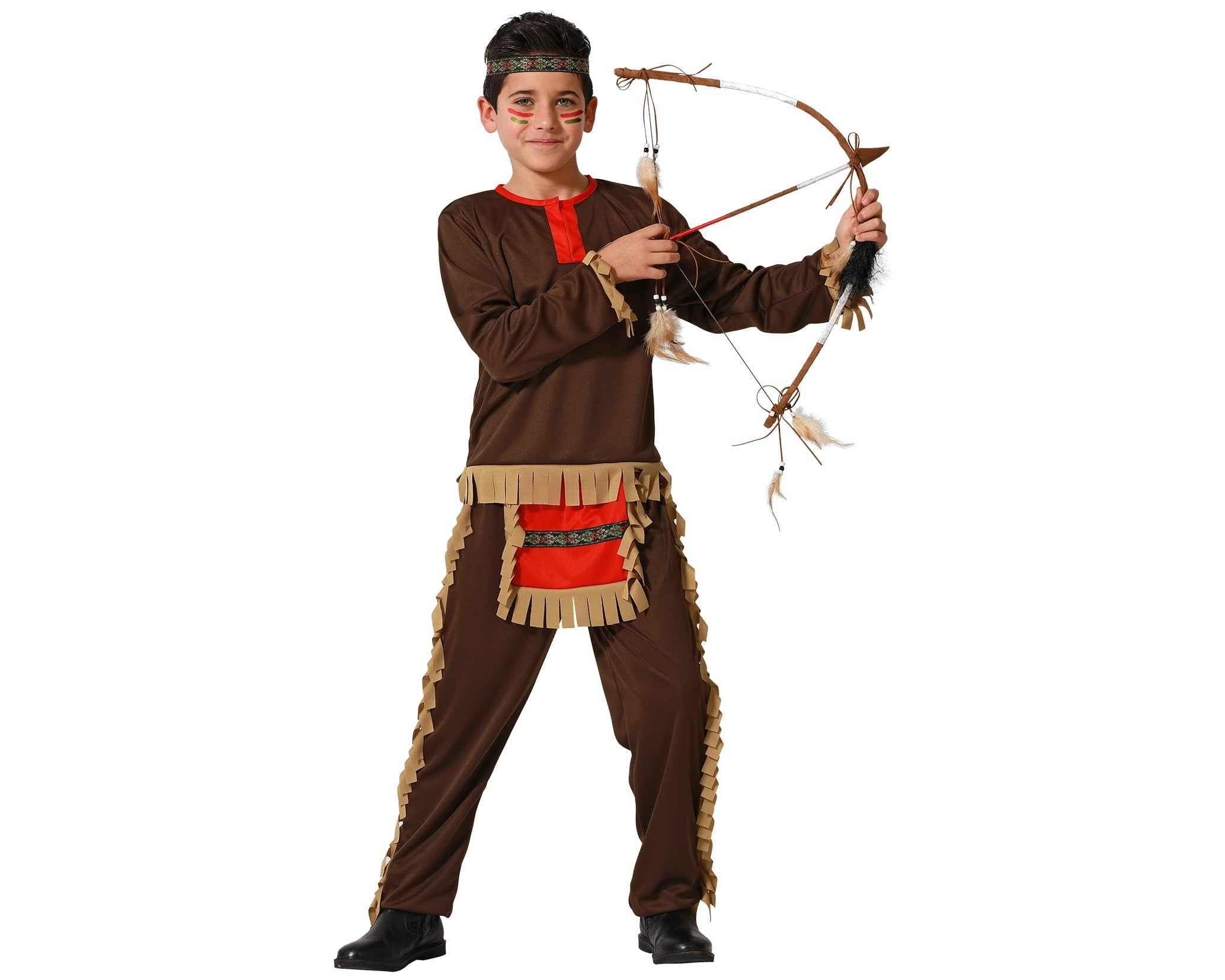 Atosa Indian Red Child Costume with Ribbon 10-12 Years