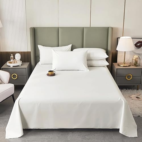 Akiky Sábana encimera de microfibra cepillada, sábana impermeable para cama tamaño Queen King, colcha de lujo y suave (blanco)