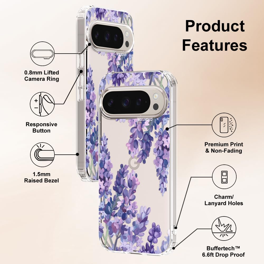 MOSNOVO Case for Google Pixel 10 & Pixel 10 Pro, [Buffertech 6.6ft Military-Grade Drop Protection] [Anti Peel Off Tech] Clear TPU Bumper Phone Case Cover Design - Cute Cherry — view 581