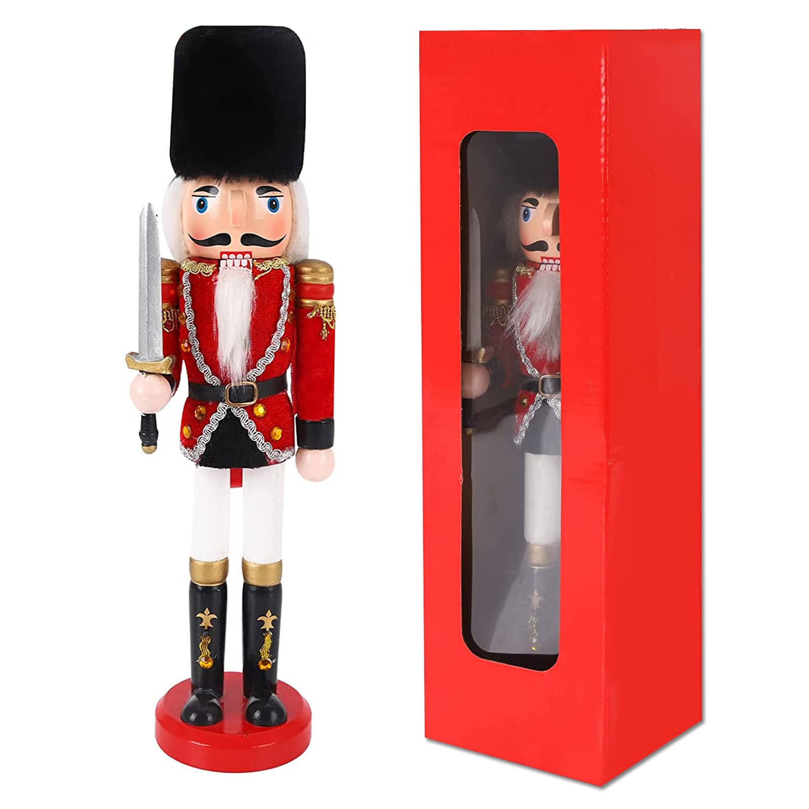 12.5CM Weihnachten Nussknacker Figuren,Holz Nusskna Produktbild-Vorschau 2