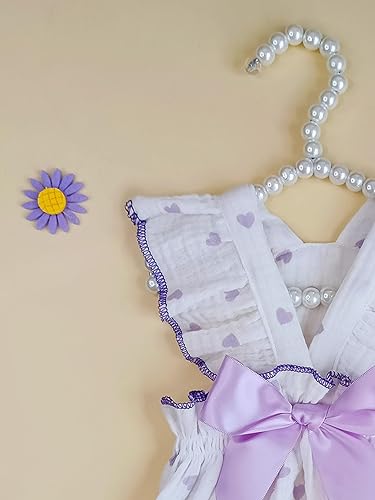 Miniatura 9 de QWINEE Vestido con estampado de corazón para perro y gato, decoración de lazo, lindo vestido para perro, falda tutú para cachorro, Chihuahua, Teddy