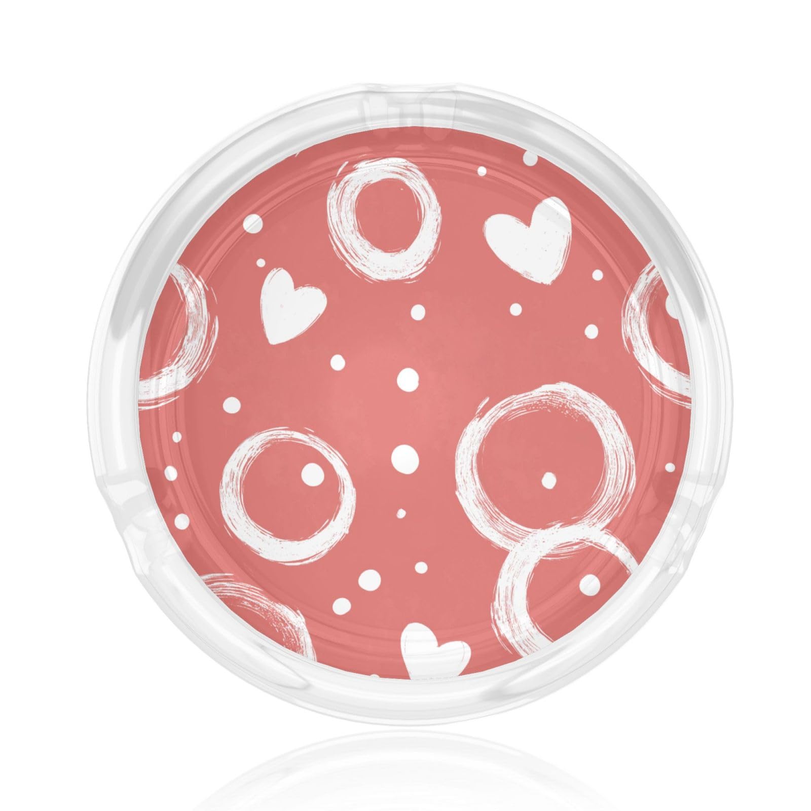 Abstract White Circles Dots Glass Ashtray For Cigarettes Ash Trays Case For Home Office Decor