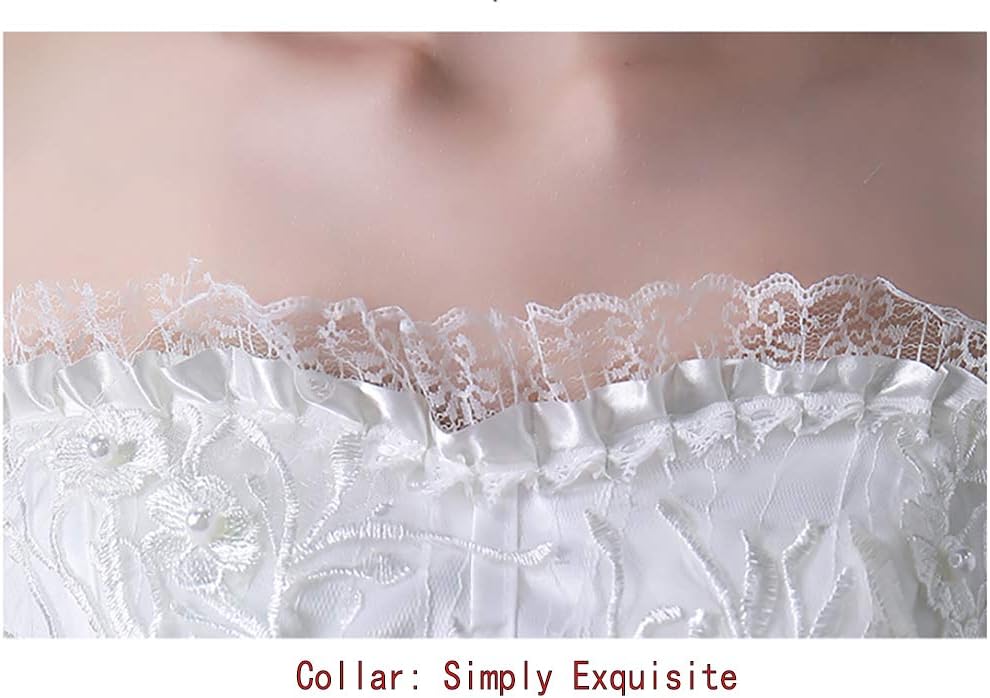 Royal Sleeveless White Bead Bridal Dress Train Wedding Dress Gown