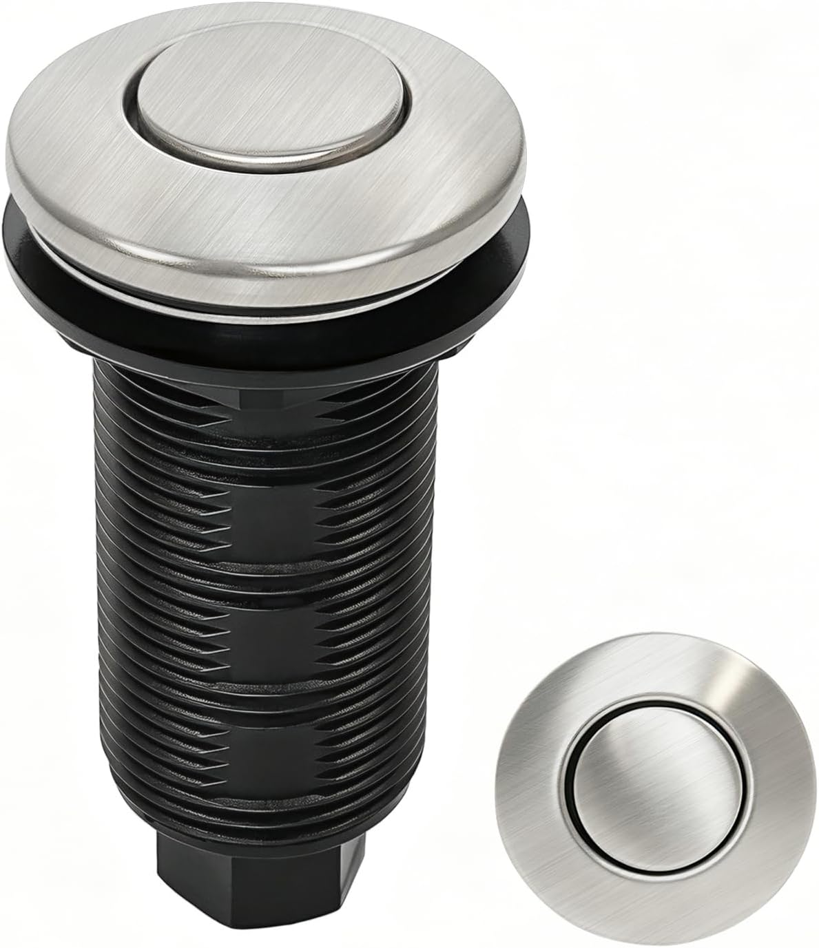 Garbage Disposal Air Switch Kitchen Sink Top Waste Disposal Long 3.6'' Stainless Steel Brushed Nickel Air Button, Universal Fit for Most Air Switch Kits & Disposals