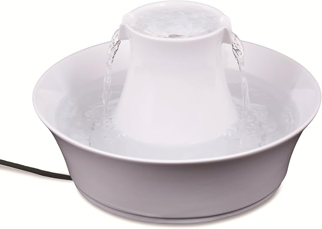 PetSafe Ceramic Avalon Pet Fountain, 2 Litre, Automatic Drinking Fountain for Cats and Dogs, Drinkwell