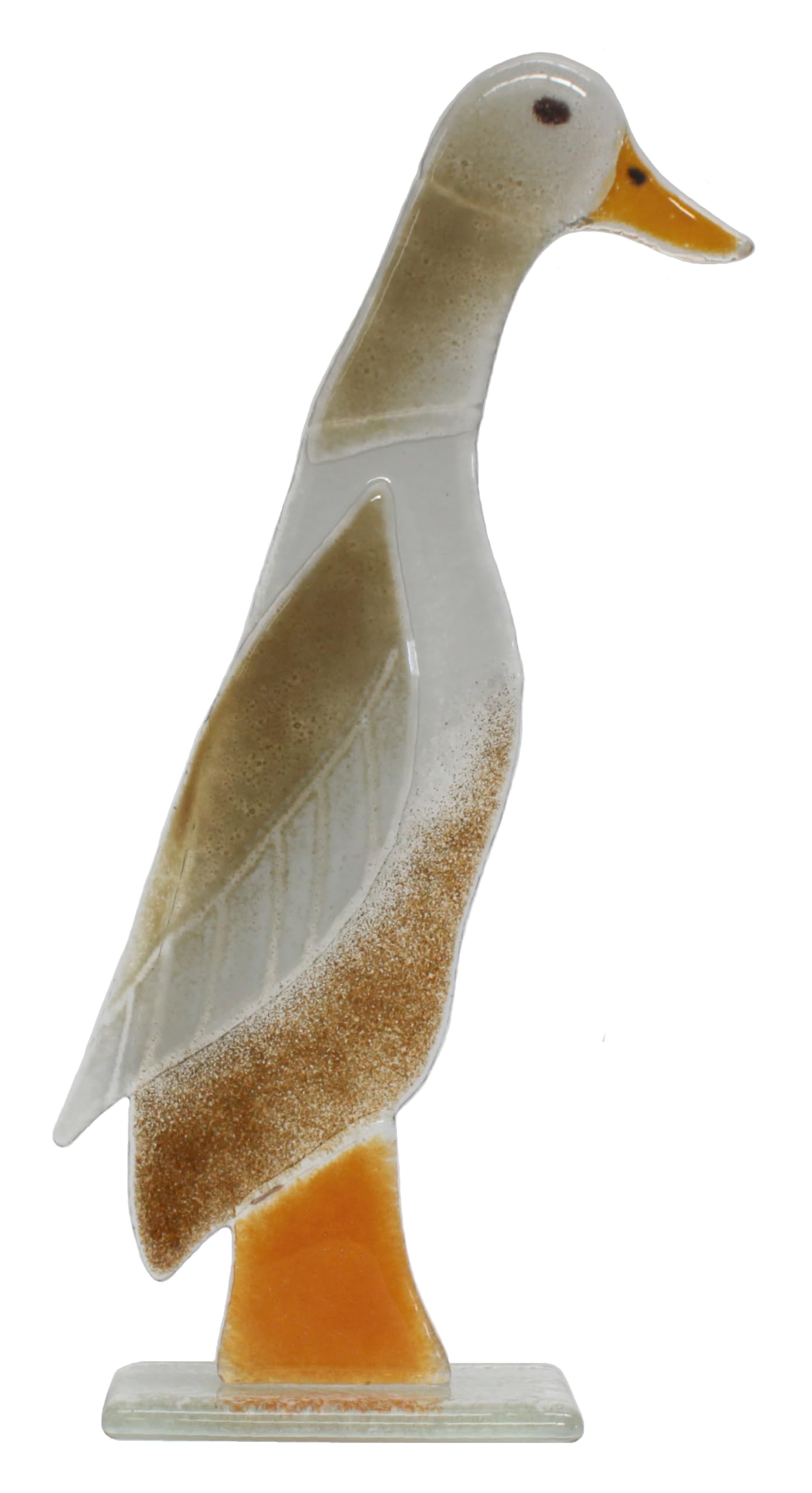 D&J Glassware Mixed Fused Glass Running Duck