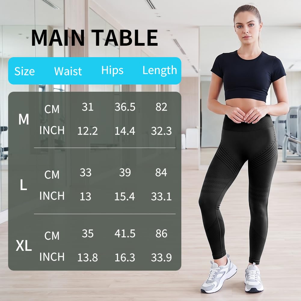 Aolso Legginsy kompresyjne 3D damskie, legginsy antycellulitowe 3D, trening, podnoszące pośladki, wysoka talia, kontrola brzucha, bezszwowe legginsy dla kobiet, do biegania, sportu, treningu, jogi