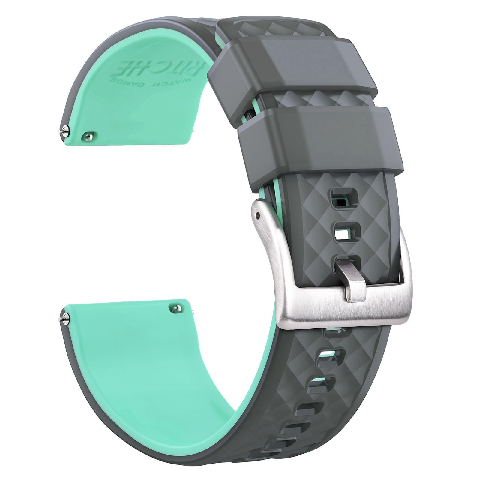 Ritche Christmas Gift Silicone Watch Bands 18mm 20mm 22mm 24mm Quick Release Rubber Watch Bands for Men, White Elephant Gifts, Stocking Stuffers For Men