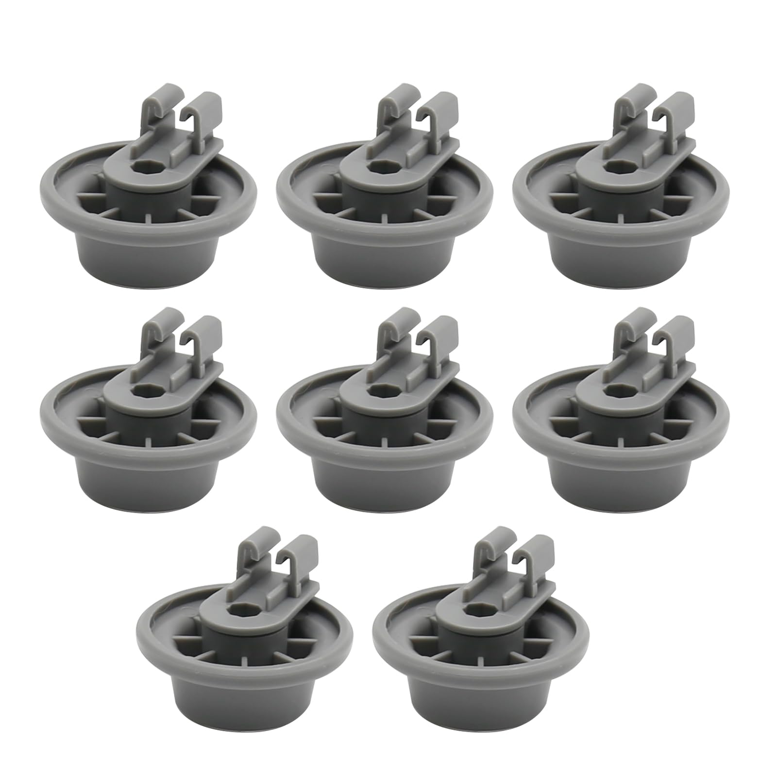 8Pcs Dishwasher Lower Wheel Assembly 611475 Replacement for Bosch Dishrack Lower Rack Wheel Replace# bsh-00611475 1559847 AH3477735 AH8727387 Grey