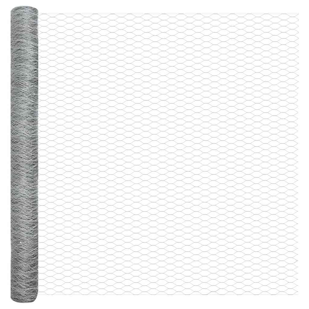 Genérico Cerca Hexagonal Plateado 1,6 x 50 m Acero galvanizado,Bricolaje,Vallas de jardín,Paneles de Vallas,Plata,42005735