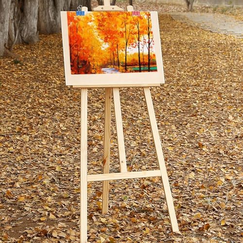 Robusto cavalletto regolabile in legno espositore portatile per pittura e schizzi Supporto da pavimento regolabile ideale per artisti a casa, studio e aula