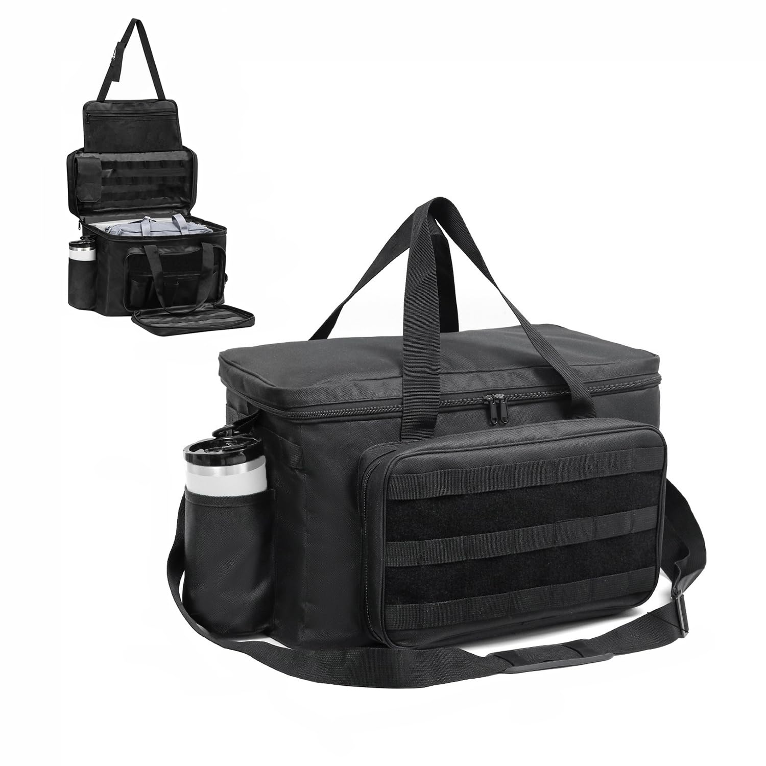 Einsatztasche Polizei，Range Bag，Organizer Auto-Vordersitz-Organizer Passend für Beifahrersitz,Reisetasche Militär mit Fach,Multifunktionale Arbeitstasche, Taschen & Laptop Fach,Schwarz