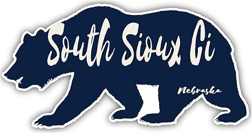 South Sioux Ci Nebraska Souvenir - Calcomanía de vinilo (5 x 2.5 pulgadas), diseño de oso