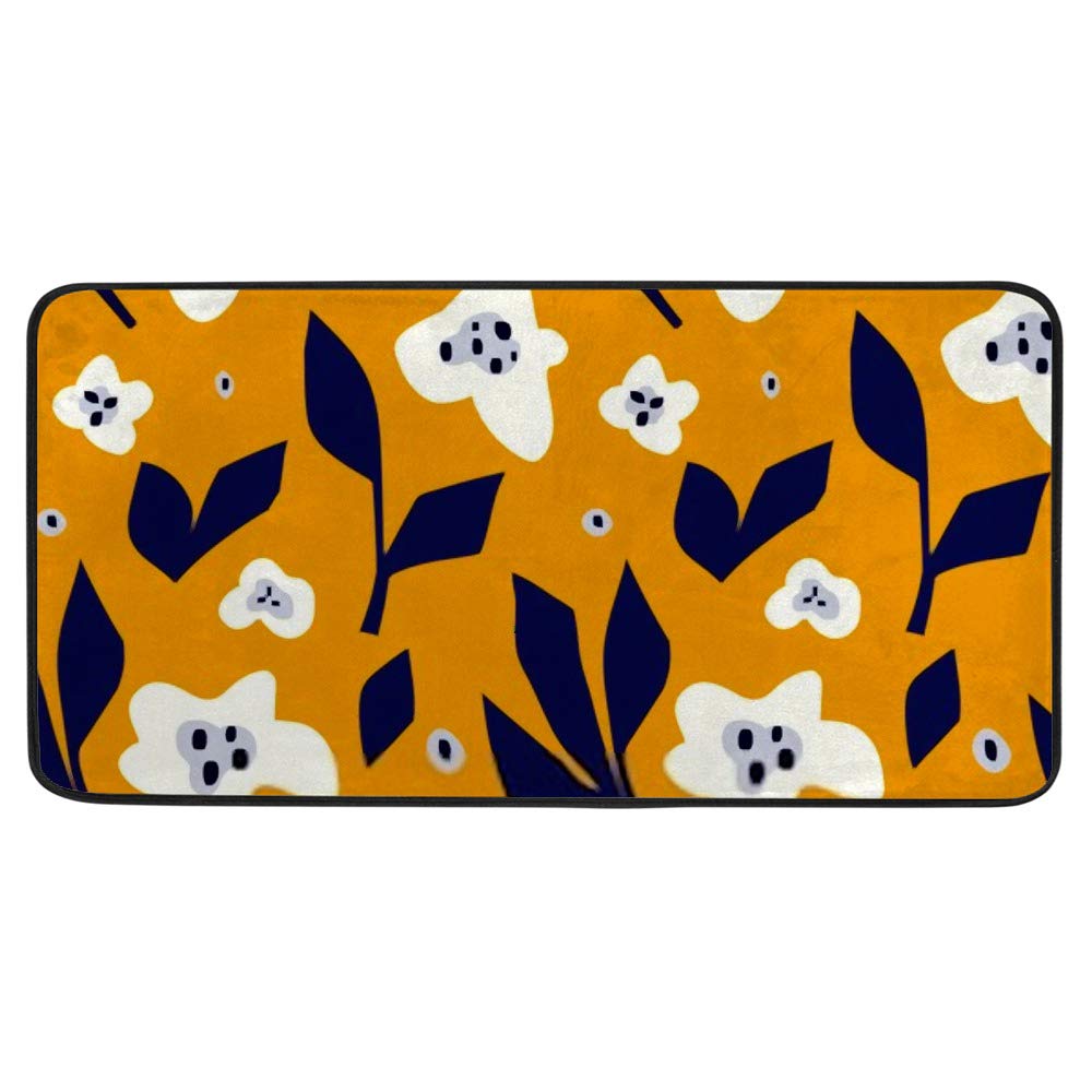 Tapis de cuisine antidérapant super confortable contre la fatigue, motif oiseaux 99x51 cm