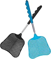 Vista 8 de Wapodeai Paquete de 2 matamoscas resistente, matamoscas telescópico, mango de acero inoxidable para matamoscas (azul)