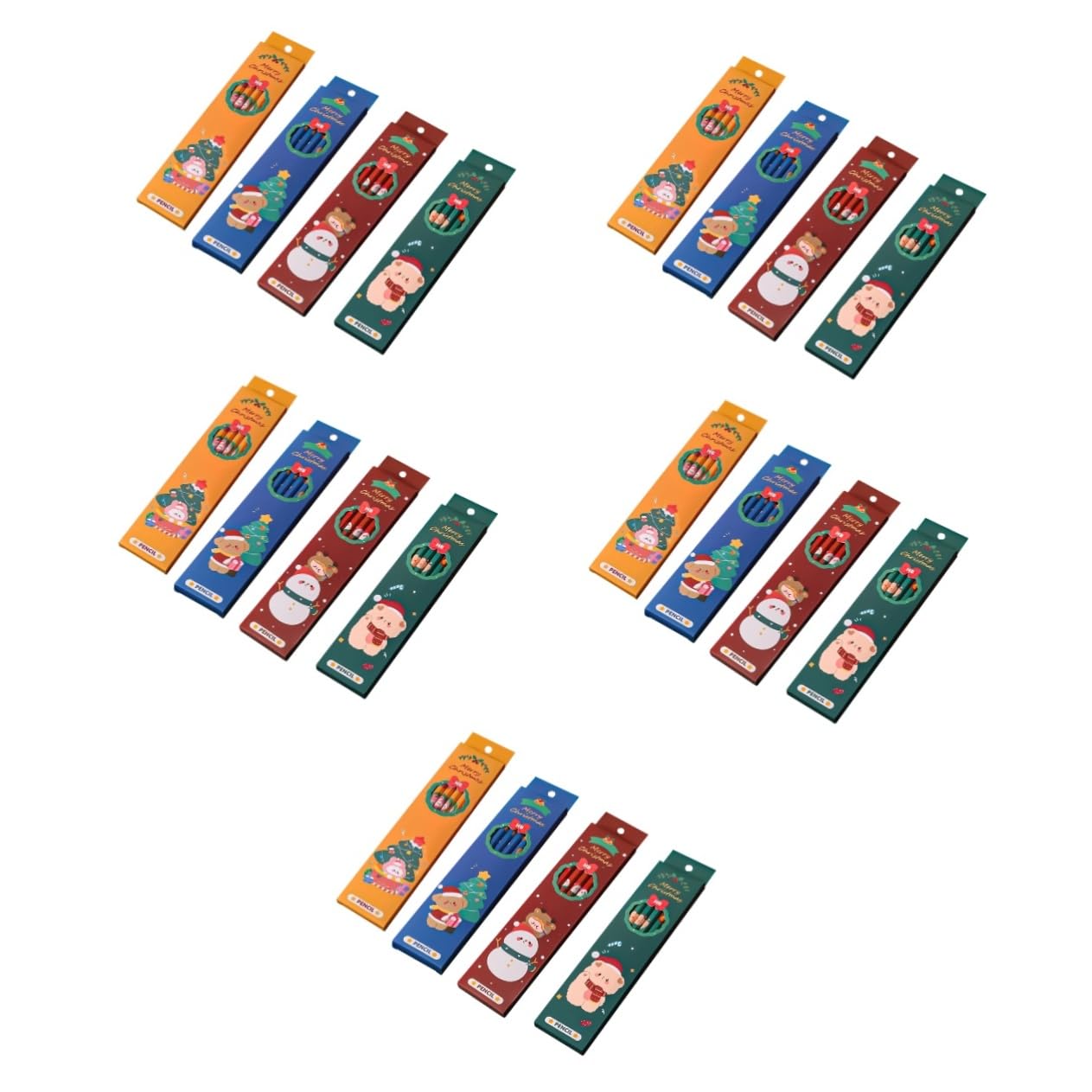 NUOBESTY 5 Ensembles Crayon De Noël Crayons De Ménage Caoutchoucs Quatre Crayon D'école Tableau Taille-crayons Pour L'école Crayons Pour Noël Plus Net Recharge Graphite Pièces * 5