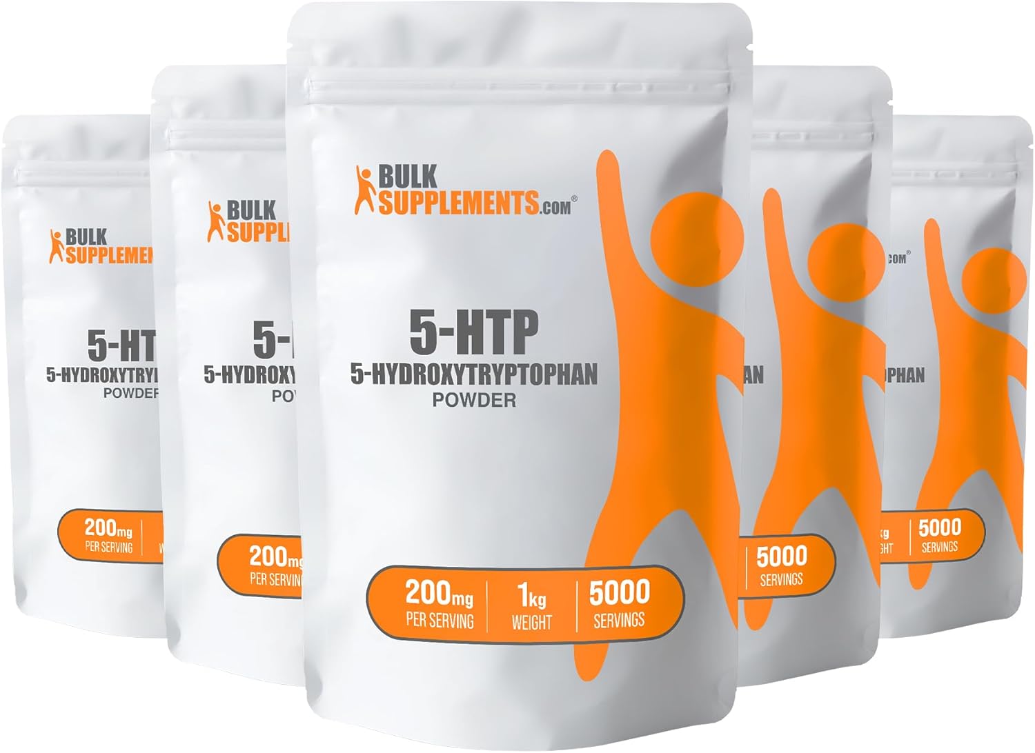 BulkSupplements.com 5-HTP Powder - 5-Hydroxytryptophan, 5 HTP Supplement - 5-HTP 200mg, Mood Support Supplement - Gluten Free, 200mg per Serving, 500g (1.1 lbs) (Pack of 1)