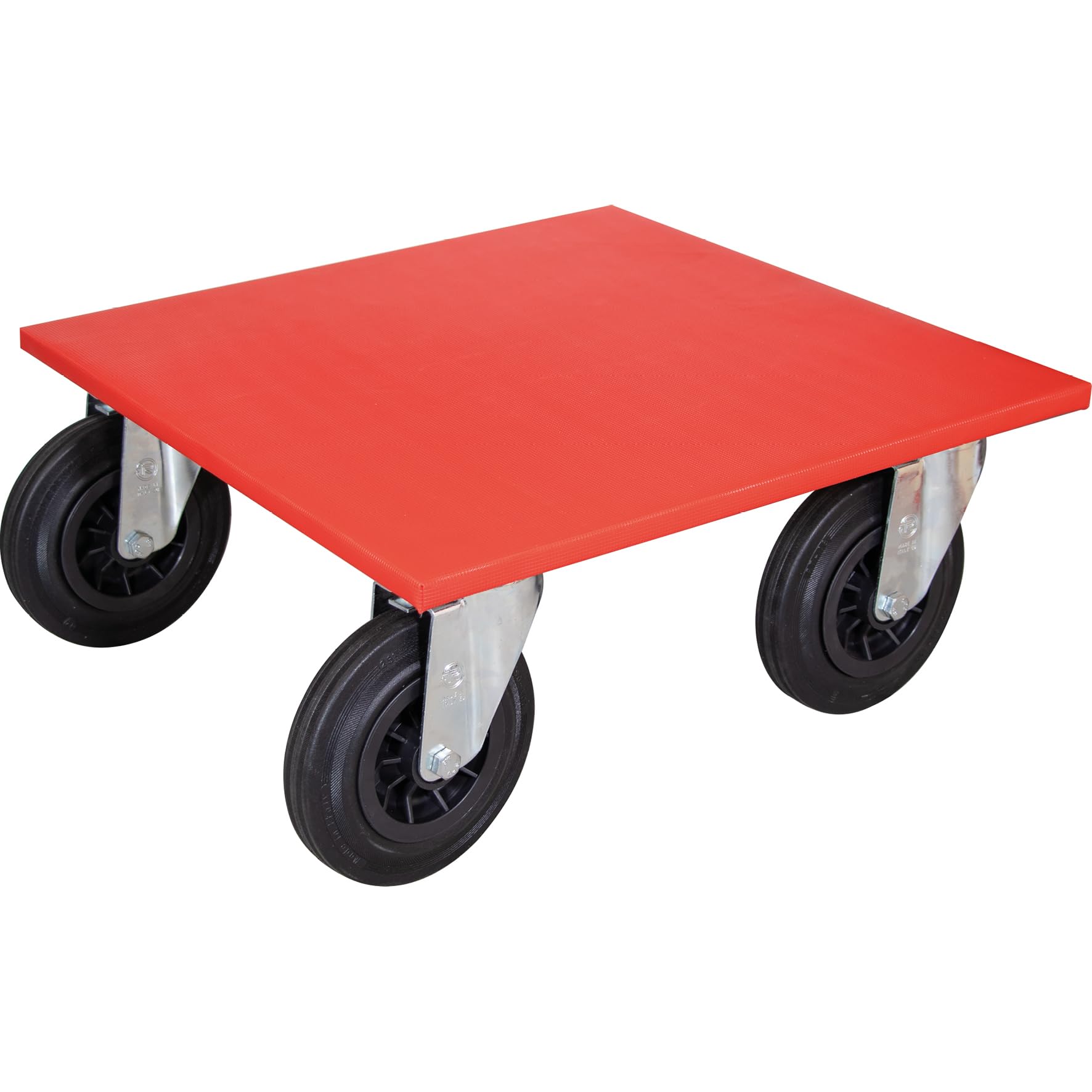 WAGNER Transportroller Transporhilfe I 60 x 60 x 25 cm I Tragkraft 500 kg I Umzugsroller aus FSC® Mulitplex mit Schonbezug I Schwerlastroller mit Räder aus Vollgummi Ø 200 mm I Made in DE