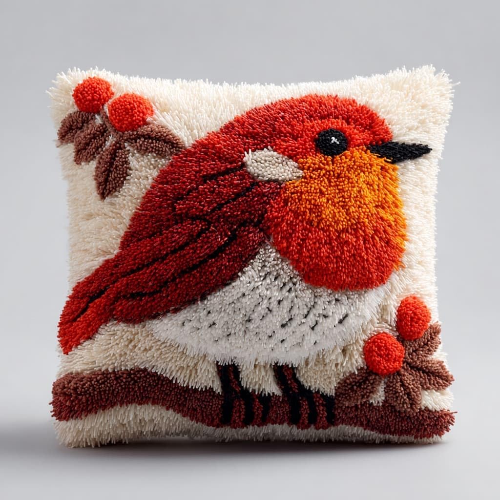 Taxpy DIY Latch Hook Rug Kits, Animals Birds Latch Hook Cushion Kits Pillowcase Rug Crochet Needlework DIY Needlework Pillow Cover Sofa Cushion 43x43cm
