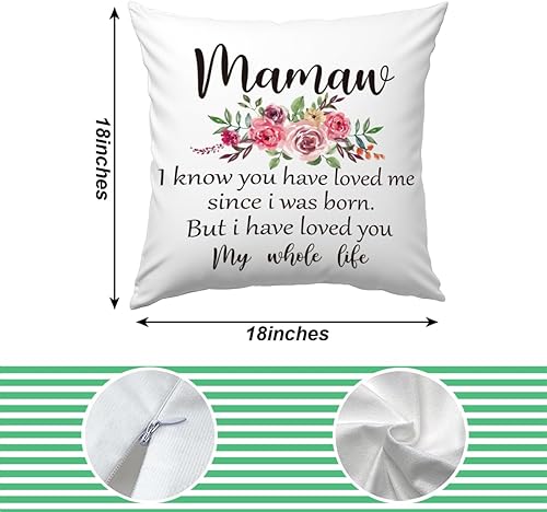 Miniatura 2 de KongMoTree Mamaw - Funda de almohada de regalo, te he amado toda la vida, regalo de cumpleaños para abuela, regalo perfecto para abuela, 18 x 18