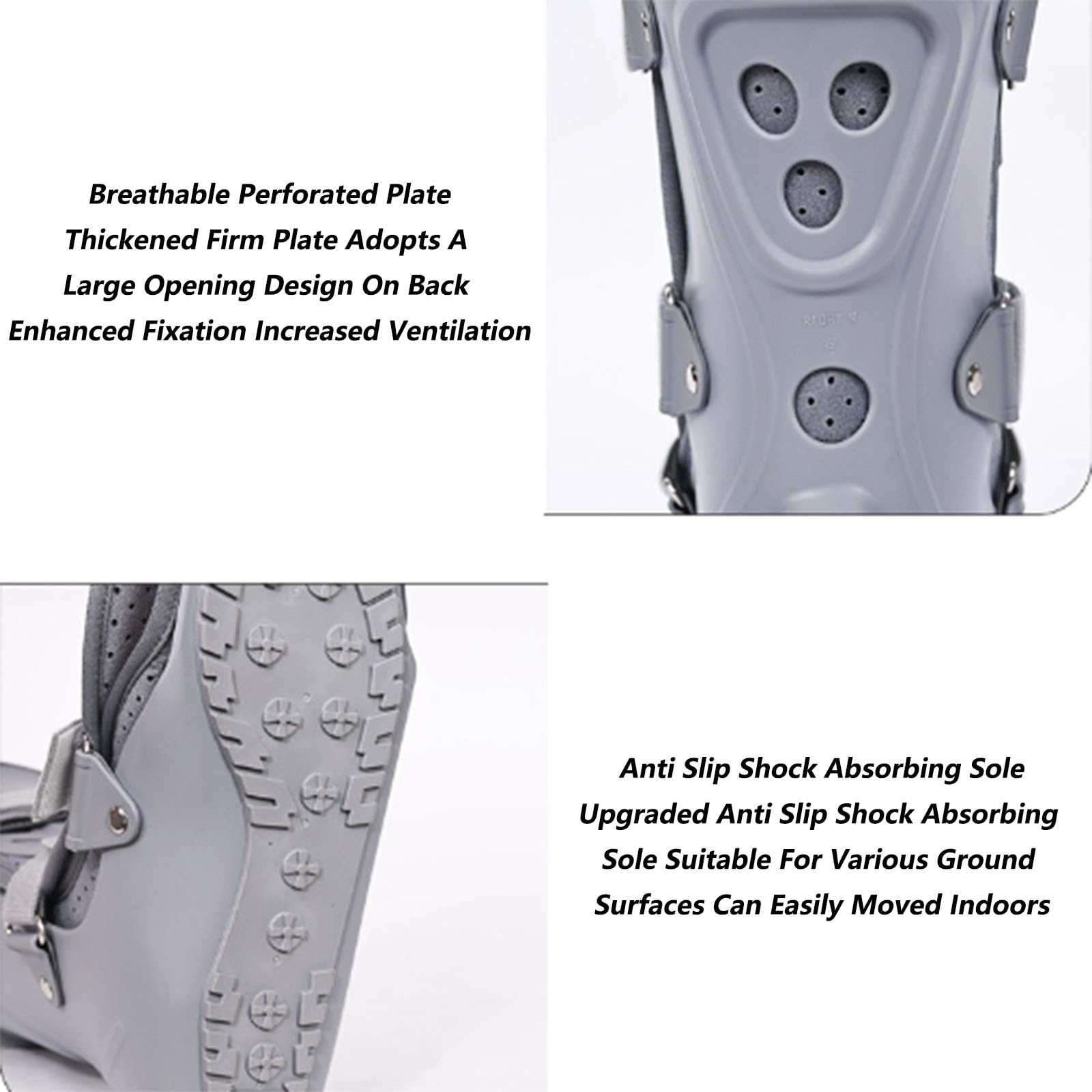 Stivale per frattura alla caviglia, Tutore con angolo regolabile a 360°, protezione traspirante, stecca di fissaggio for piede cadente(Right,S(size 35~37))