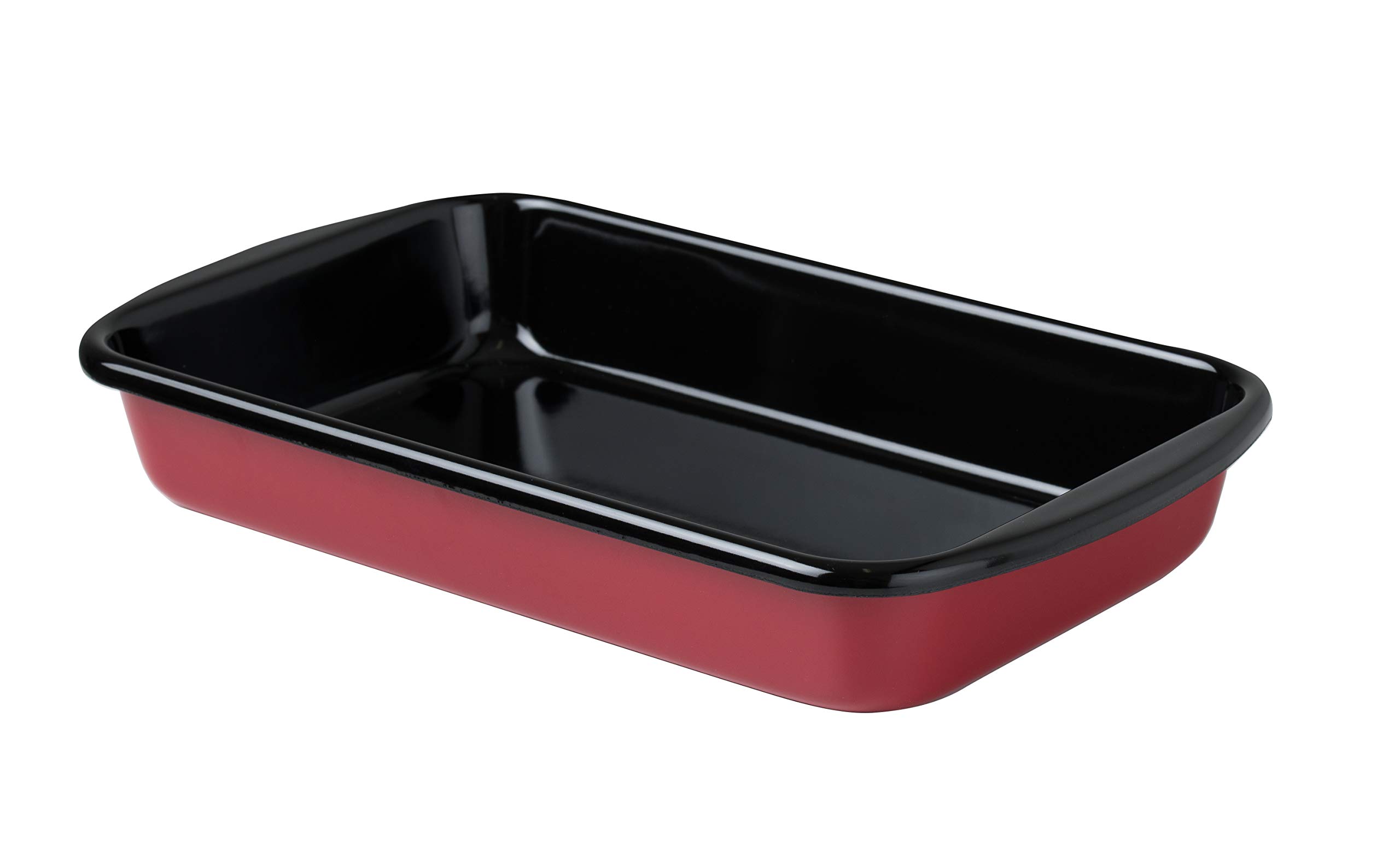 Riess, 0435-020, Casserole 36/21.5, Classic, Color RED, length 40 cm, width 23.5 cm, height 5.7 cm, enamel, red/black