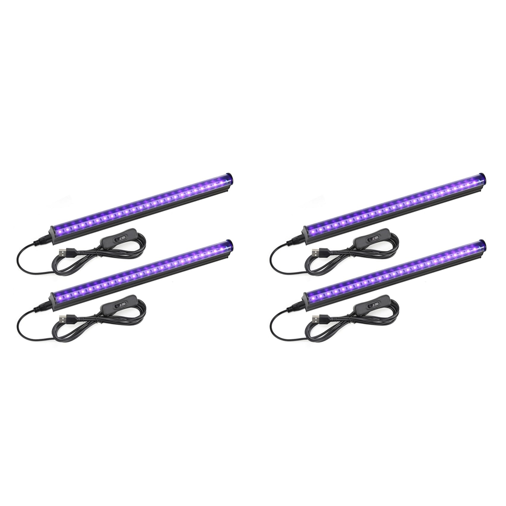Barres Lumineuses UV LED T5 5W Lot de 4 Tubes Néon Ultraviolet USB