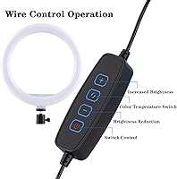 Vista 5 de Selfie Ring Light with 3 Light Modes and 10 Brightness Levels USB Powered Mini LED Fill Light for YouTube/TIK Tok/Phone/Live Stream/Makeup