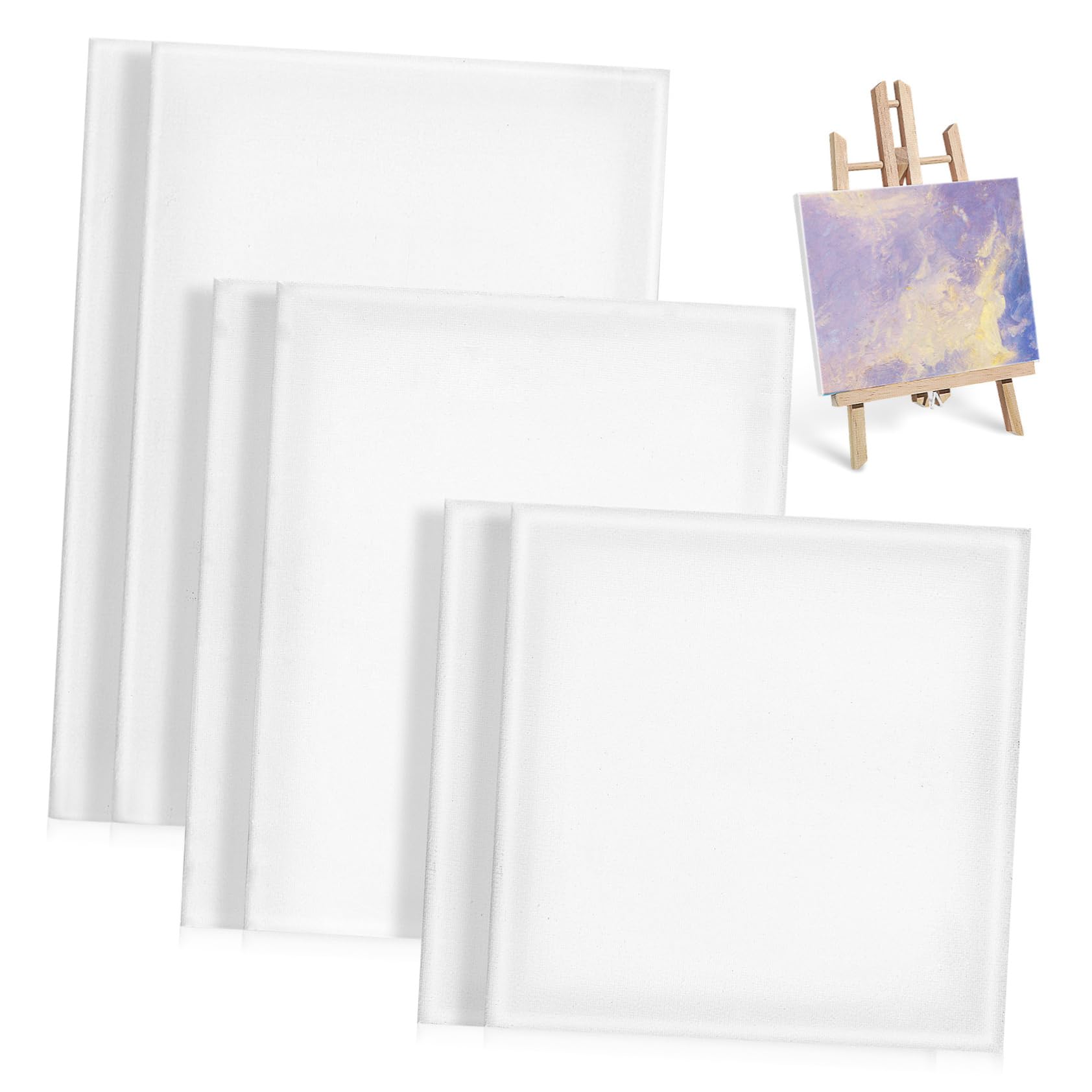 Tableros de lienzo natural LIFKOME para pintura óleo y acrílica pack de 6 unidades portátiles