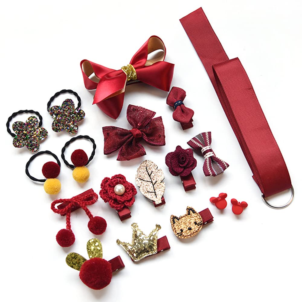 36 pièces bébé fille accessoires de cheveux Clips mignon cheveux arcs bébé élastique cheveux cravates boîte-cadeau