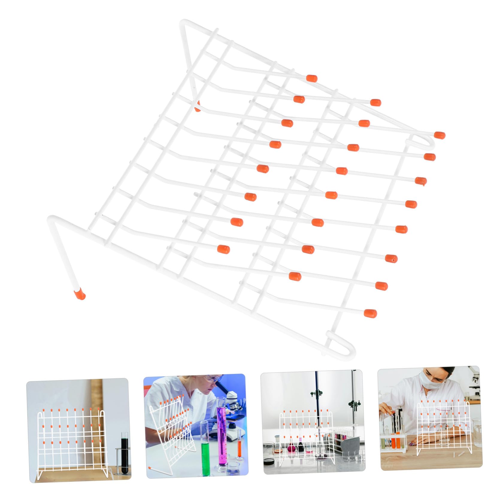 Soporte para Tubos de Ensayo y Vasos de Laboratorio Rack de Secado con Posiciones Resistente y Práctico para Química y Experimentos Científicos