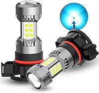 Vista 14 de Phinlion Bombillas LED antiniebla H10, 3200 lúmenes color azul hielo, súper brillantes PY20D 9145, focos antiniebla de repuesto para coches