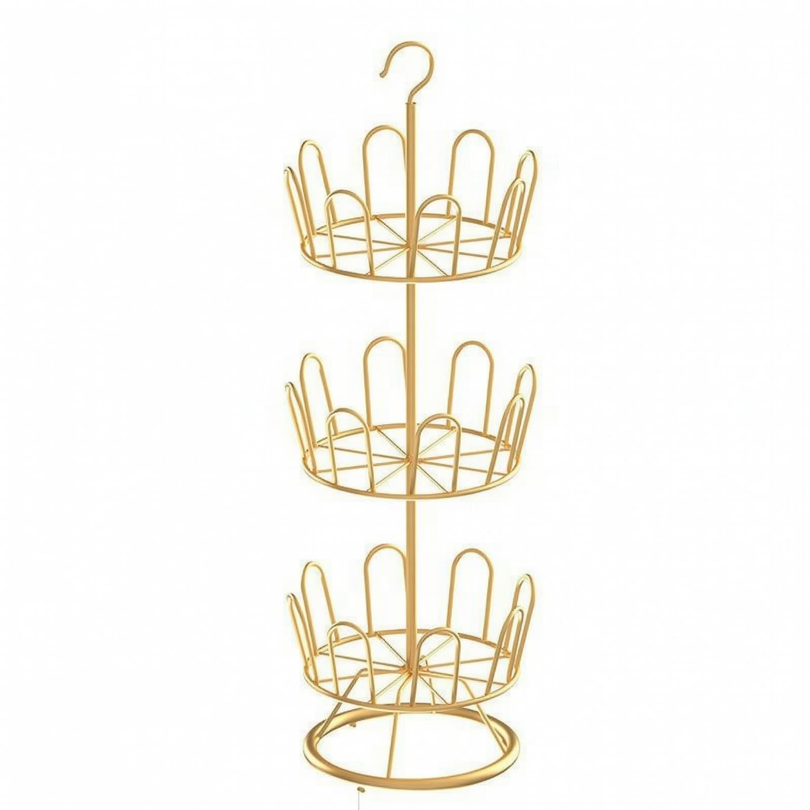 Gralara Scarpiera Verticale a Colonna Semplice Flessibile, Scarpe in Metallo con Gancio, Non Facile da Rompere, per Balcone, Oro