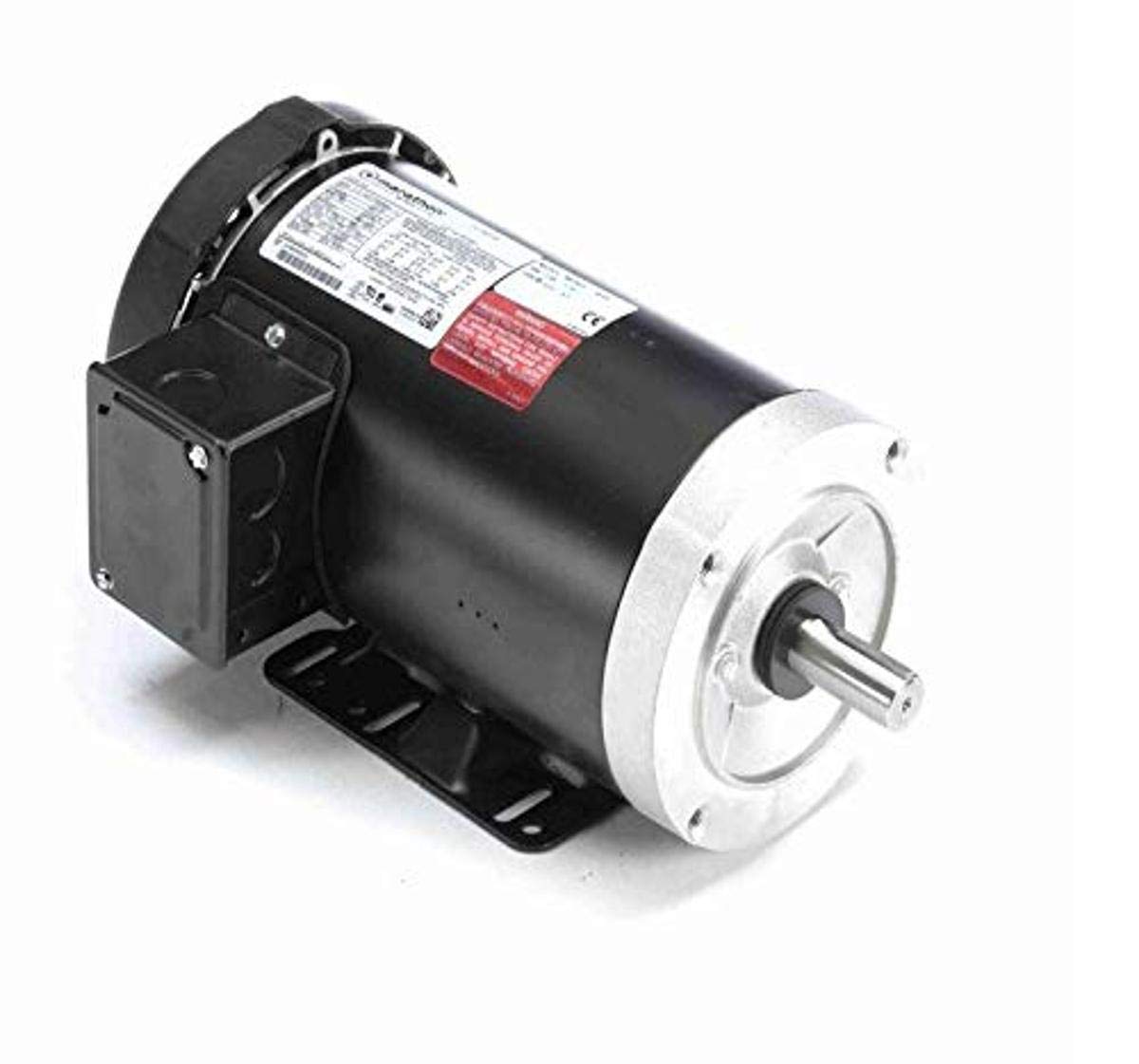 Marathon GT1207 145TC Frame 145TTFR6040 TEFC General Purpose Motor, 3 Phase, C-Face with Base, Ball Bearing, 2 hp, 1800 RPM, 1 Speed, 208-230/460 VAC