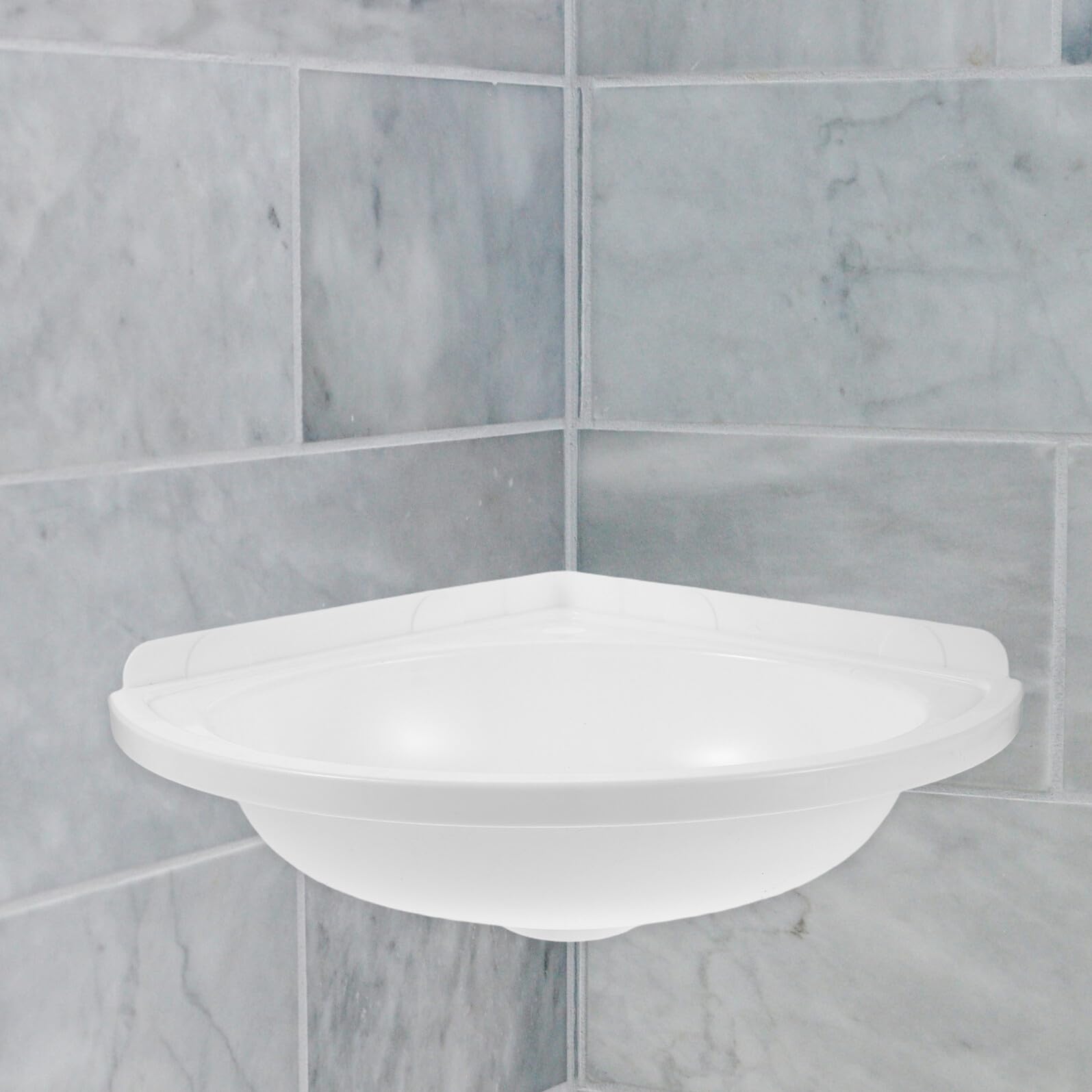 DOITOOL Lavandino Angolare Bianco in Plastica Leggero e Moderno, Lavabo da Bagno Sospeso a Parete con Forma Triangolare per Balconi e Spazi Piccoli