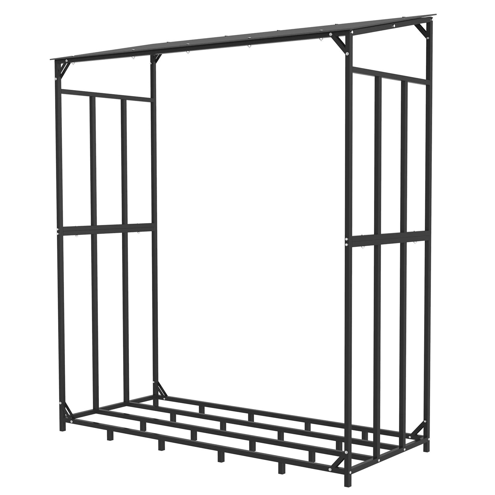 Porta legna Portalegna da ardere in metallo for esterni, resistente, con coperchio superiore