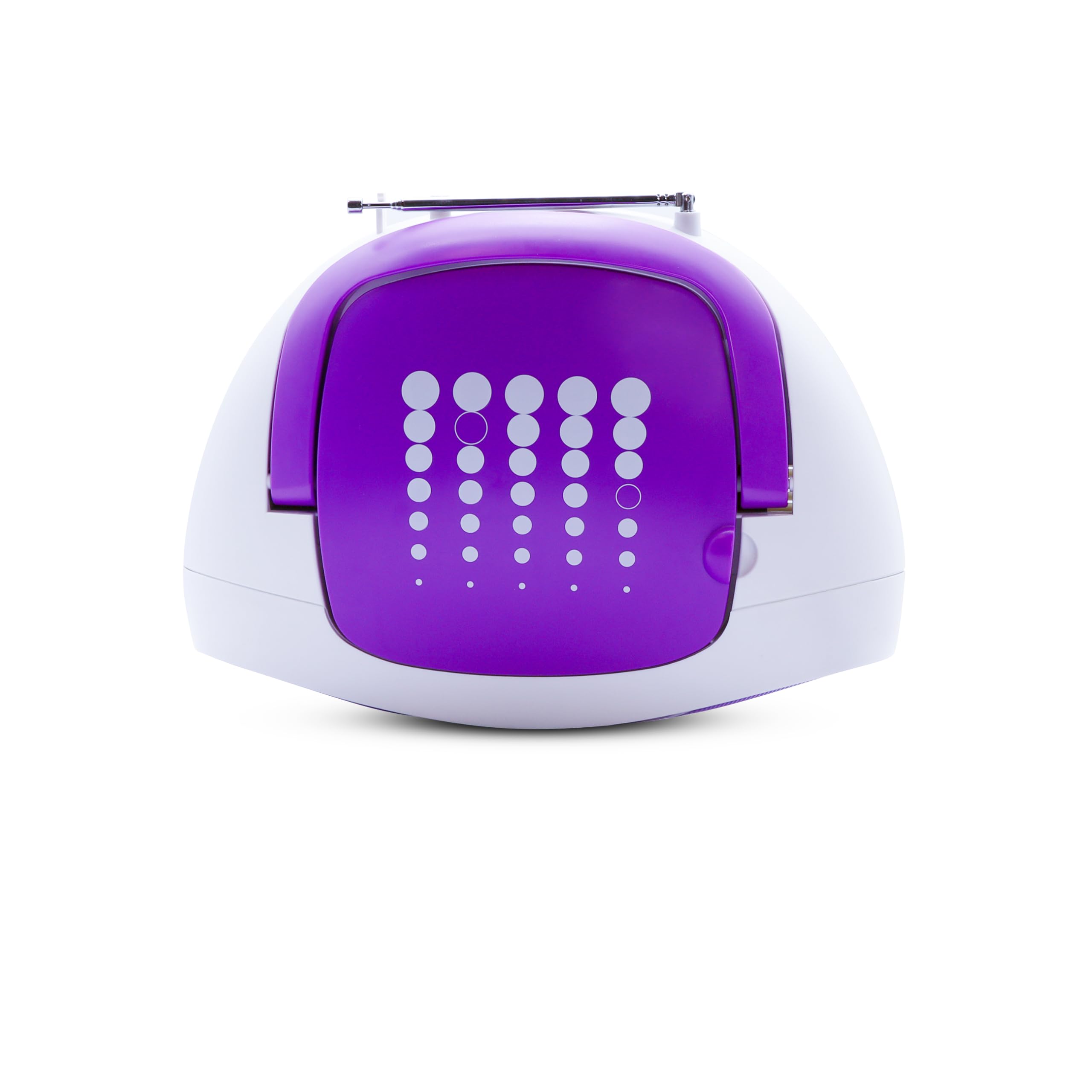 MOOOV 477404 Tragbarer CD-Player mit Radio, USB, Lautsprecher - Mini Kofferradio für Kinder & Senioren, Retro Design, MP3 - Ideal für Küche & Kinderzimmer - Netzbetrieb oder Batterien - Lila