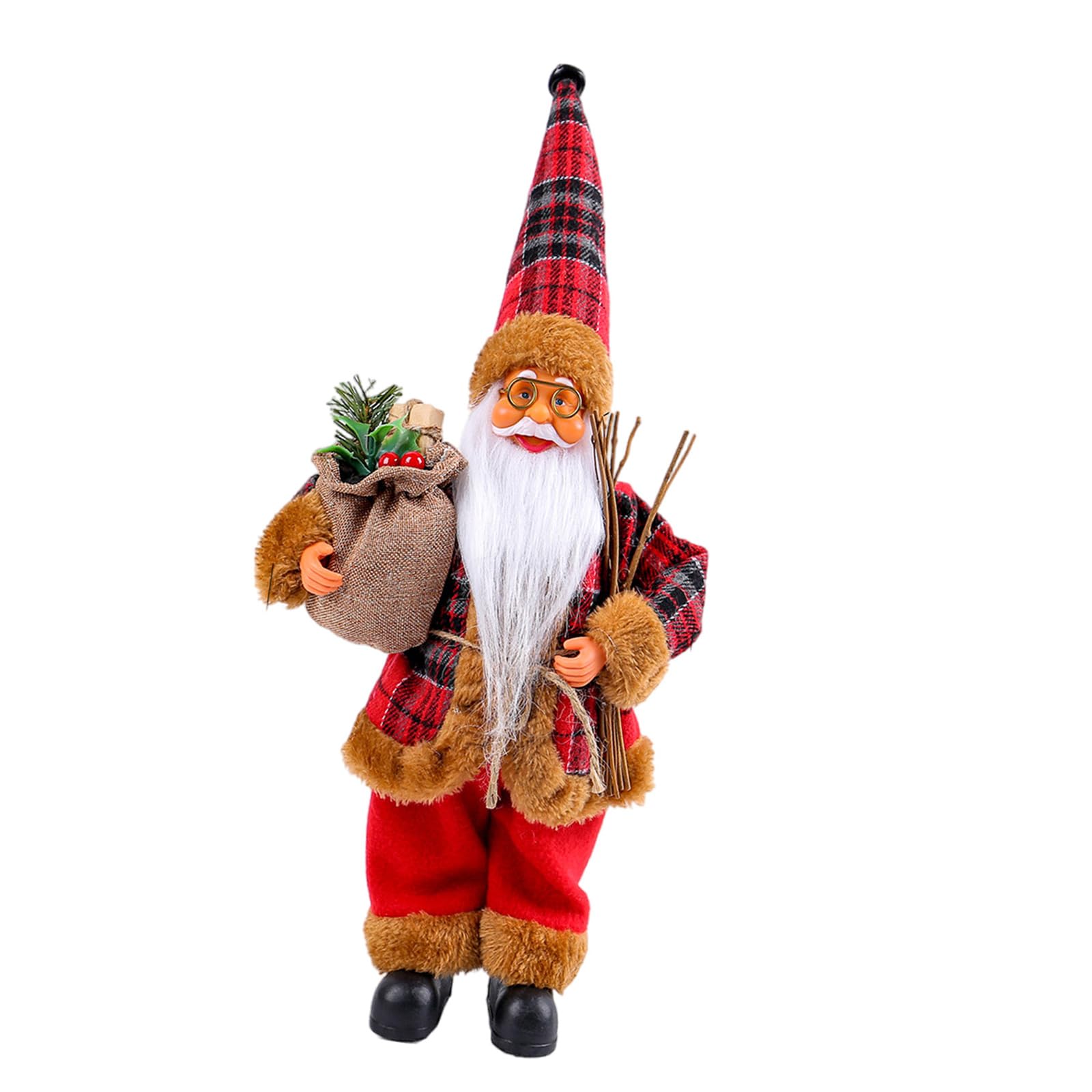 Buxuaaaa A Buxuaaa Practical Christmas Sant Ornament Dolls Standing Fabric Figures Portable Ccessory For Seasonal Home Decoration Christmas Sant Figure