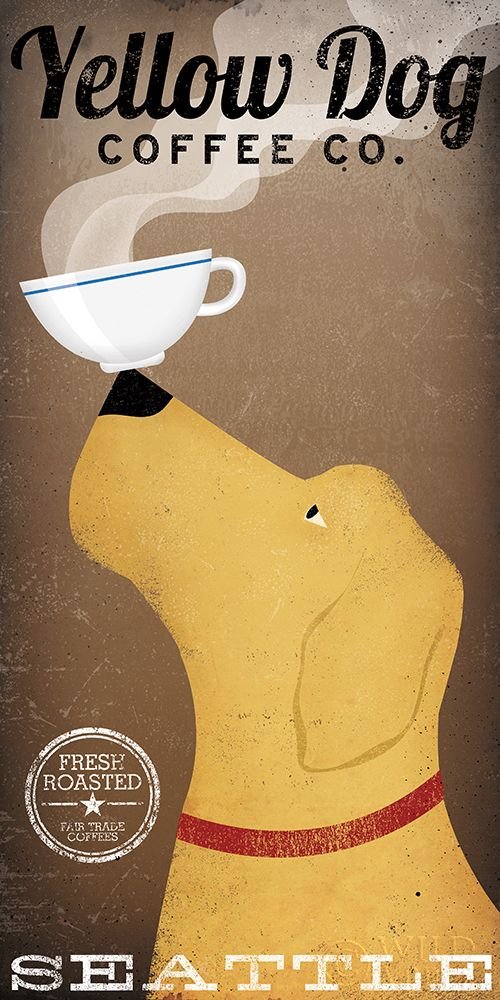 Yellow Dog Coffee Co Seattle Poster Print by Ryan Fowler (10 x 20)