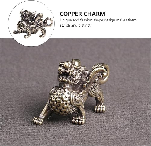 Miniatura 2 de FAVOMOTO 4 llaveros Pi Yao, mini llavero de latón Feng Shui, estatua de Pi Yao, llavero chino de Feng Shui, decoraciones de Año Nuevo chino 2025