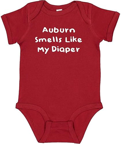 Auburn Smells Like My Diaper Funny Alabama Fan Baby Body