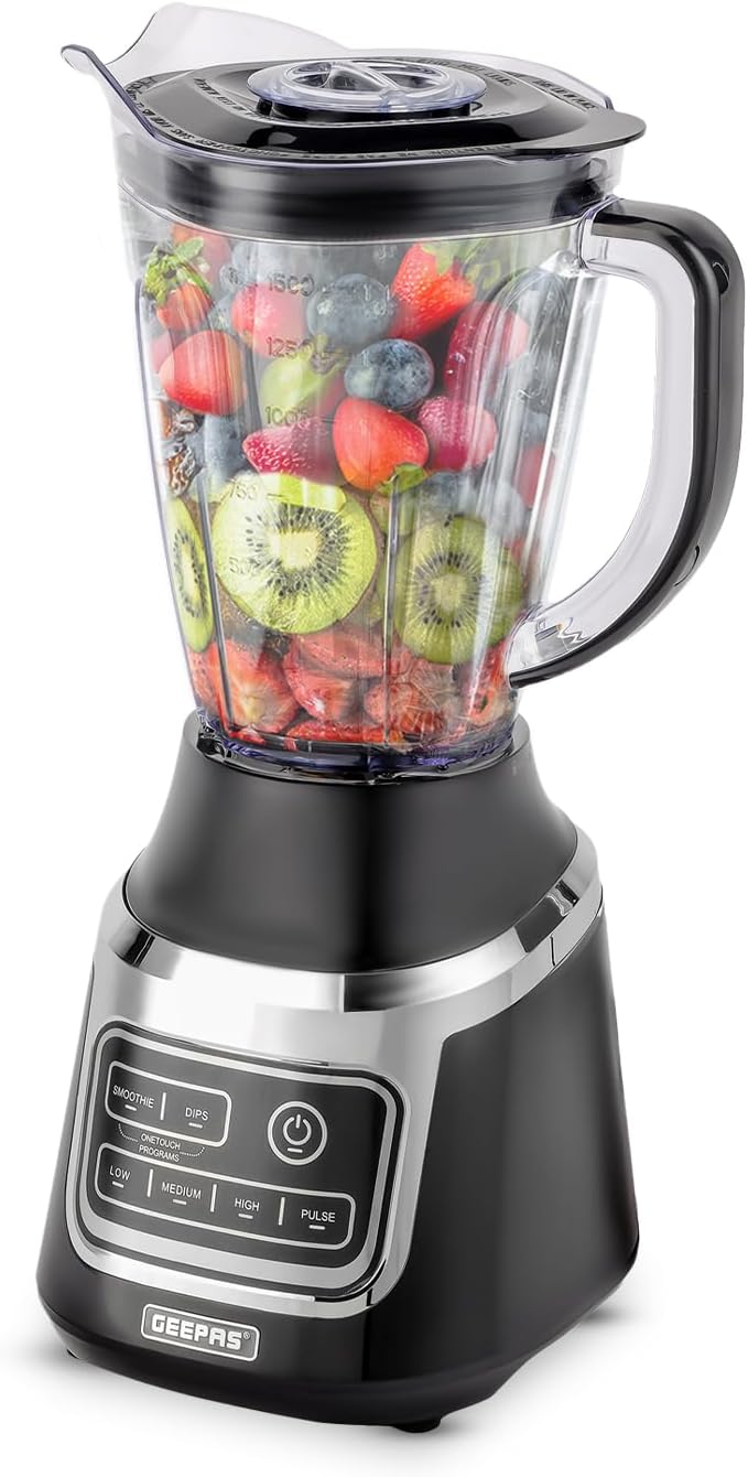 GEEPAS Professional Blender 900W, 1.5L BPA Free Container Stainless