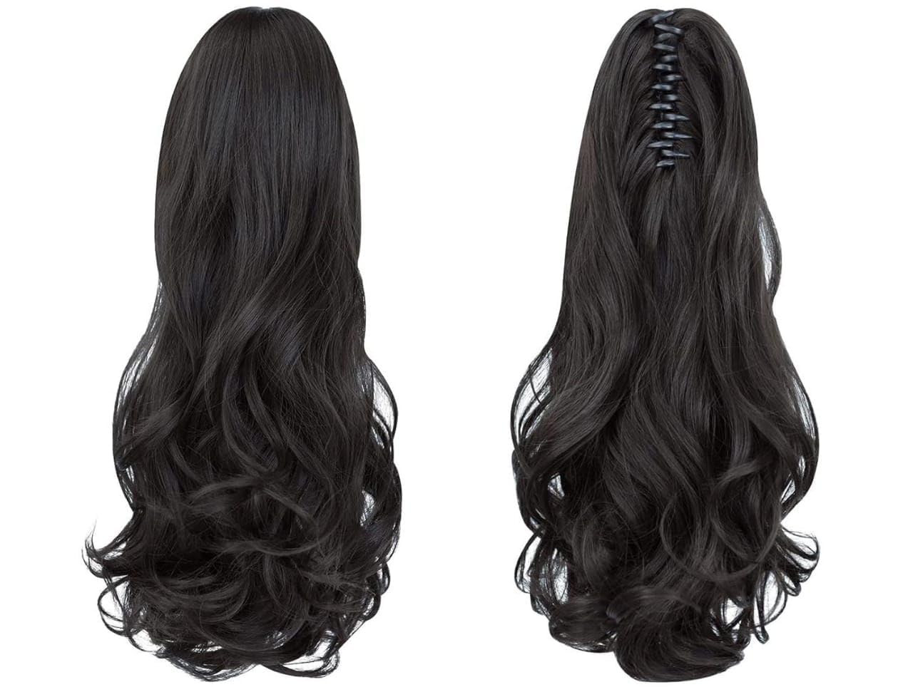 STYLE SOUL Ponytail extension,16 to 18" claw clip hair extensions ponytail Wavy and curly hair Extension Natural Looking Ponytail for Women Brown Color, Matte Finish-image-36