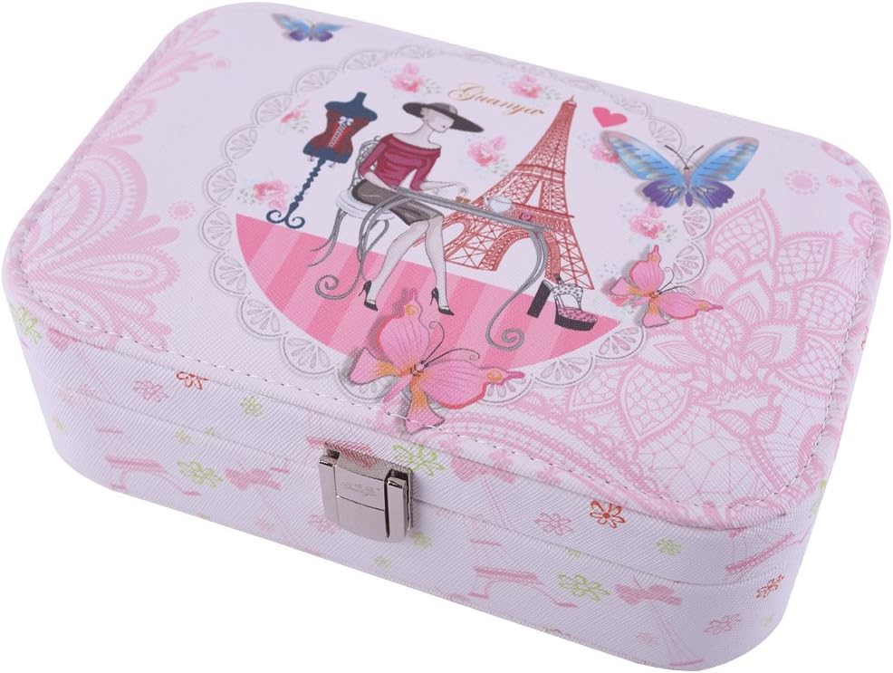 GUANYA Jewelry Box PU Leather Single Layer with Mirror (HighTea)