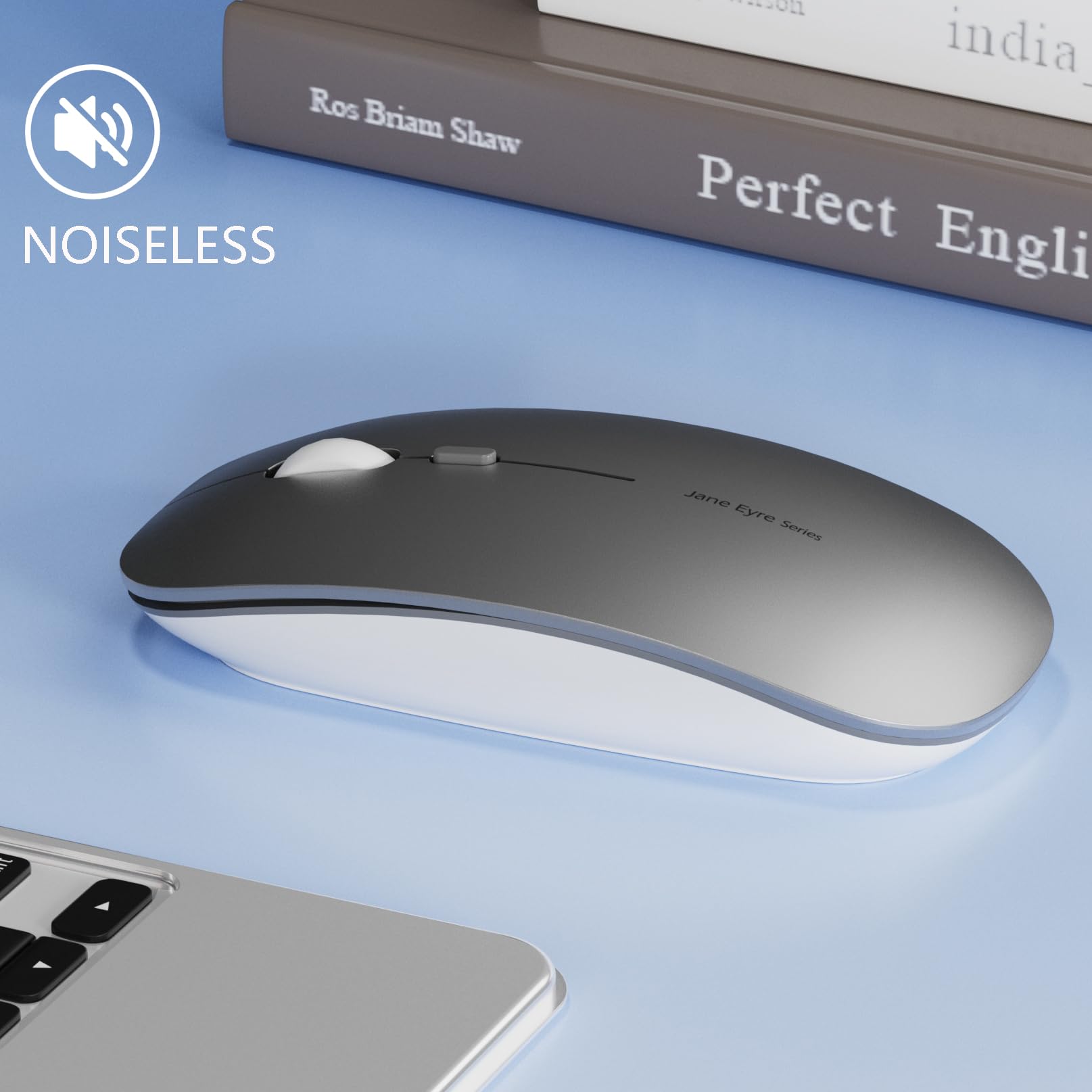 Uiosmuph Kabellose Maus Ultra Slim - 1600DPI Für Laptop & PC