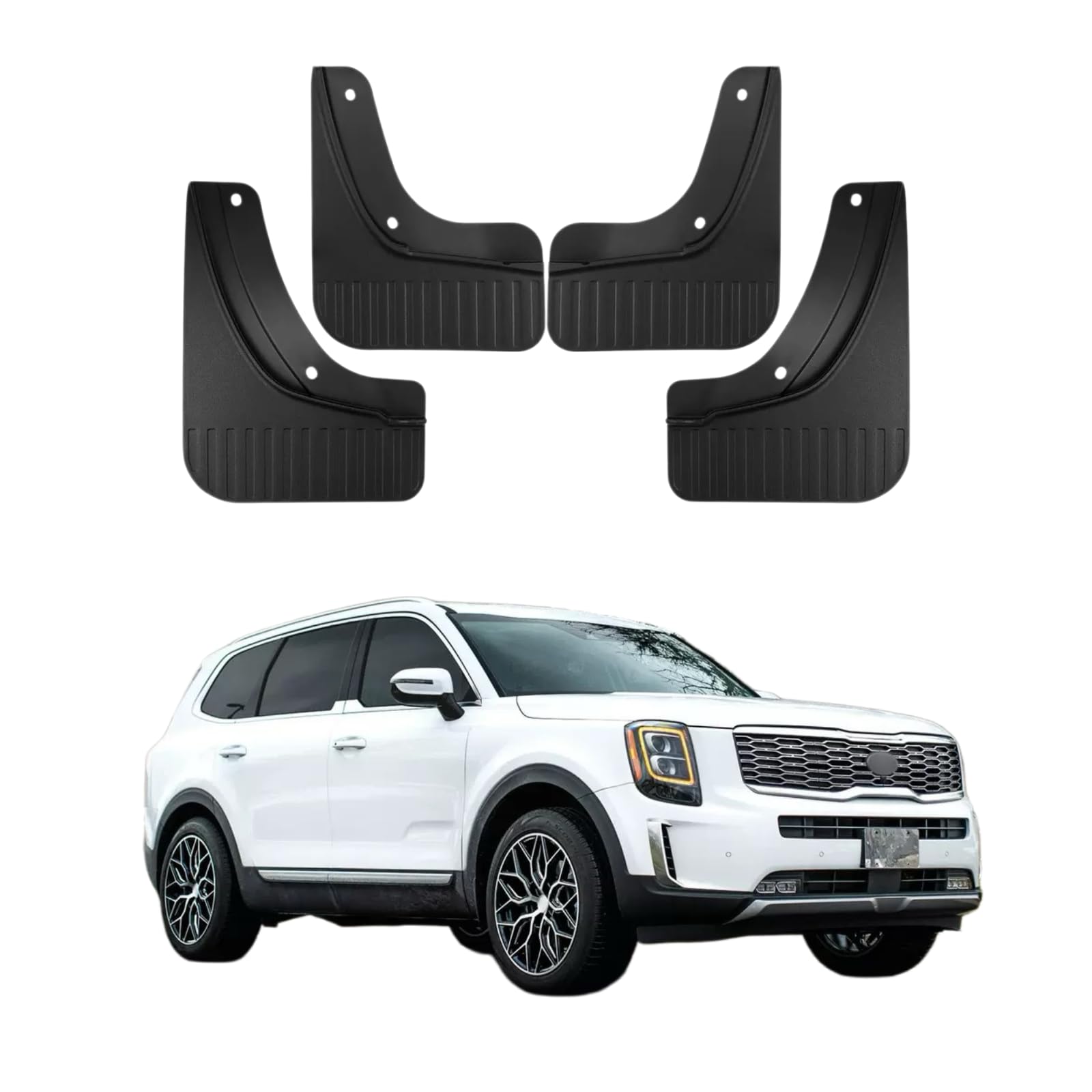 Mud Flaps Compatible with 2020 2021 2022 2023 2024 2025 2026 Kia Telluride, Heavy Duty PP Material No Drill Required Splash Guards, Custom Fit All Season Mud Guards Set of 4