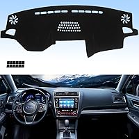 Vista 24 de AUQDD Alfombrilla de Cubierta para Tablero Compatible con Hy-undai Santa Fe 2013 2014 2015 2016 2017 2018, Alfombrilla de Tablero de Franela Negra
